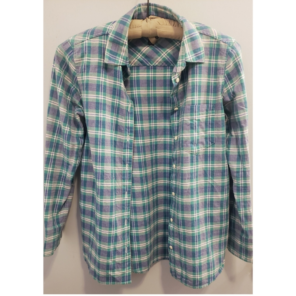 J.Crew cotton flannel boy fit shirt size 0 petite